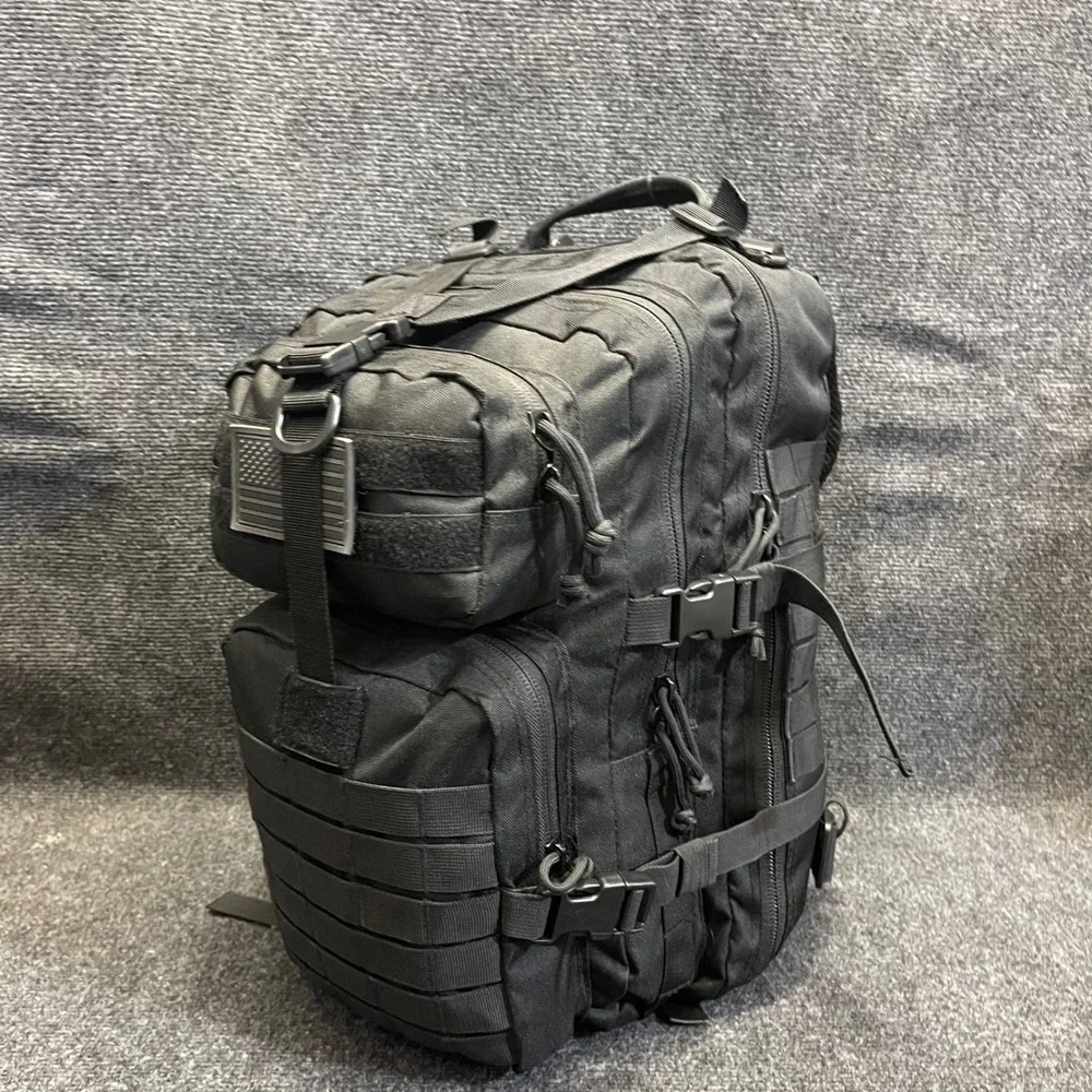 Tactical Series Mens OS Black Backpack MOLLE Military Style 4-Pocket Rugged